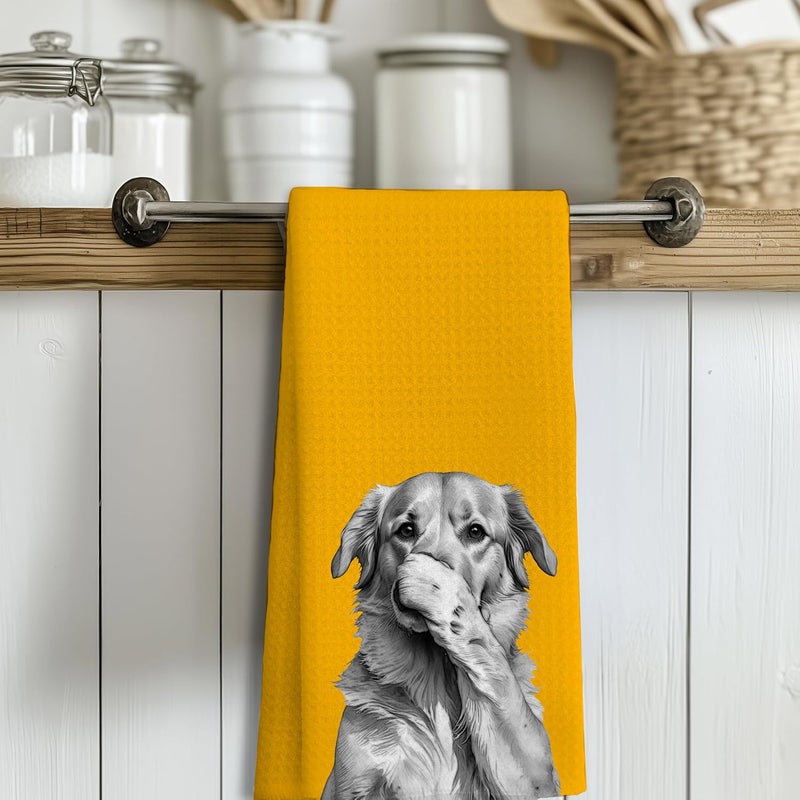 LUKIPOM Golden Retriever Gifts Yellow Hand Towels, Golden Retriever Gifts for Women Men,Dog Bathroom Decor, Funny Bathroom Hand Towels, 16x24 Inches - Image 3